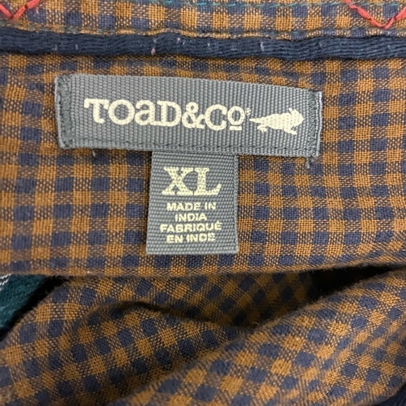 Toad&Co Dually Plaid Flannel Shirt Organic Cotton Size XL Double Layer Green - Picture 3 of 13